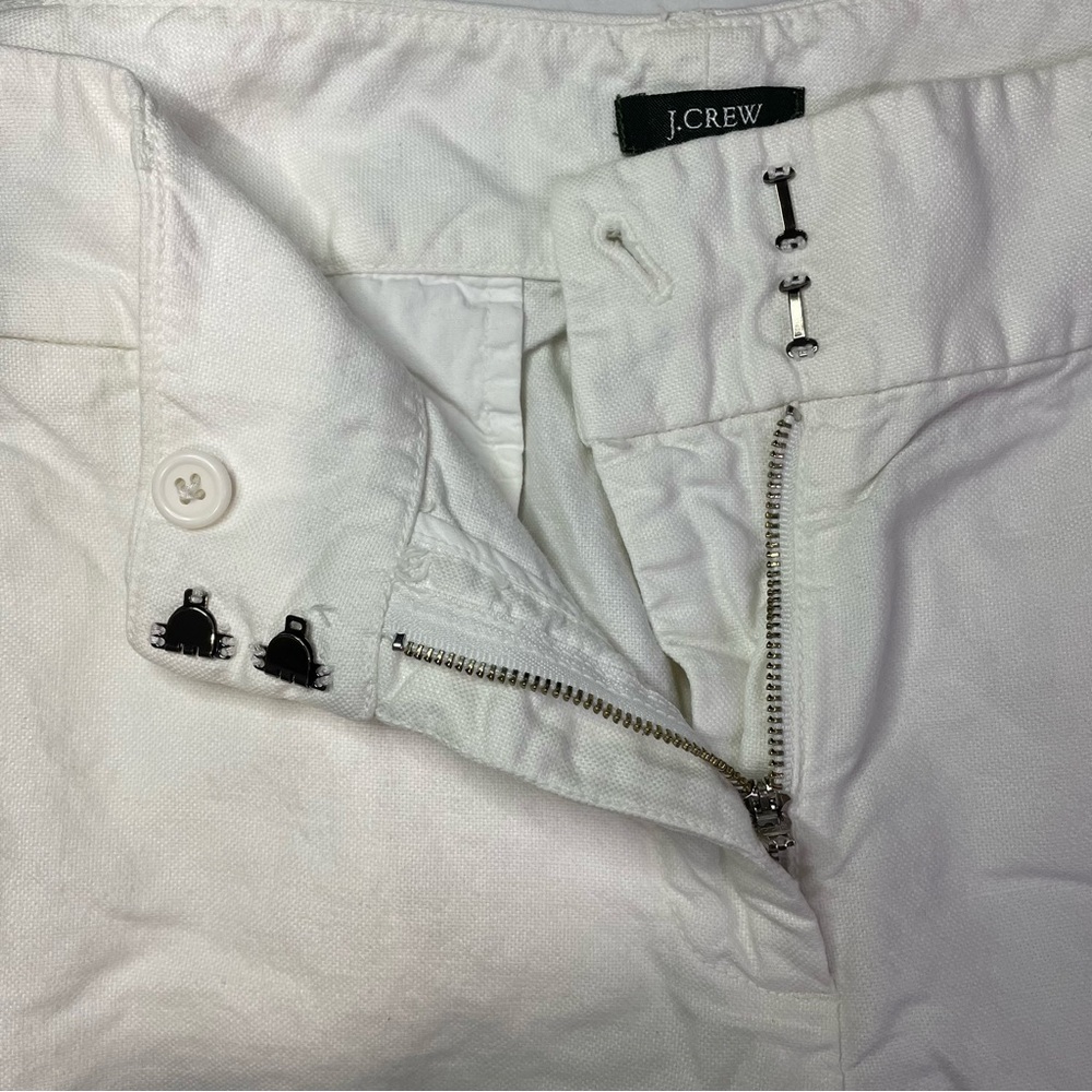White J Crew Linen Wide Leg Pants Women's Size 12 #5084 - Picture 4 of 11